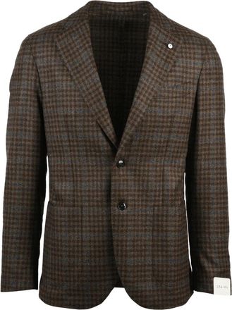L.B.M. 1911 Giacca Stondata - Heren - Blazers - Bruin - L - Wol - Jassen