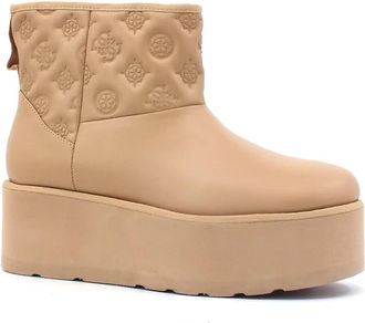 Guess Enkellaarsjes - Dames - Winterlaarzen - Beige - 37 EU - Leer - Schoenen