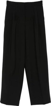 Calvin Klein Perfect Wide Leg Pleated Broeken - Dames - Wijde Broeken - Zwart - 3XS - Broeken