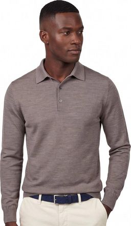 Profuomo polo lange mouw Profuomo bruin slim fit
