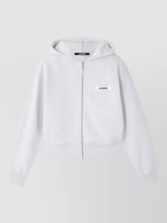 Jacquemus gros grain hoodie ribbed hem detail