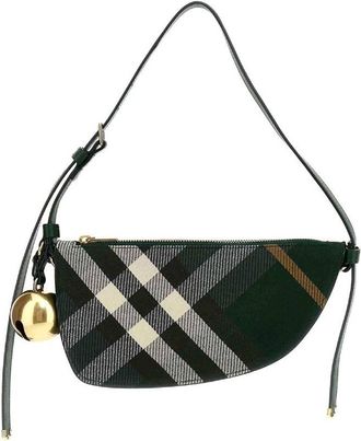 Burberry Check Print Shield Shoulder Bag