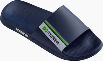 Havaianas Womens Womens Hav. Slide Brasil Navy Blue 35 36 Flip Flops - Size: 7/6.5/6