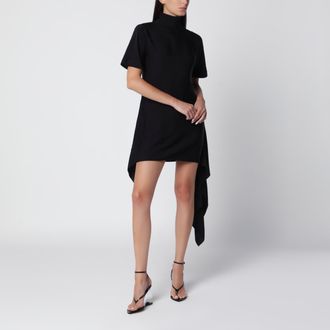 Alaia Mini abito a collo alto nero in misto cotone