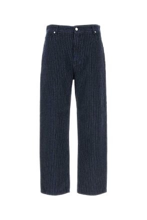 Fendi Embroidered Stretch Denim Jeans