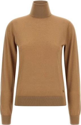 Dolce & Gabbana Cashmere Turtleneck Pullover - Dames - Cashmere truien - Beige - L - Truien & Vesten