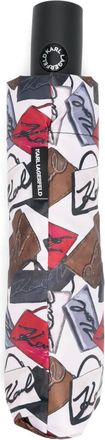 Karl Lagerfeld logo-print umbrella - unisex - Polyester/Steel - One Size - Pink