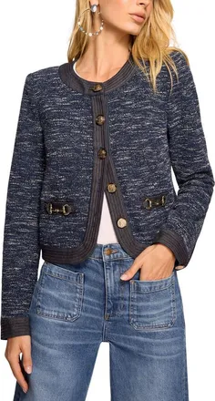 Ramy Brook Delia Tweed Jacket in Navy Tweed at Nordstrom, Size Xx-Large