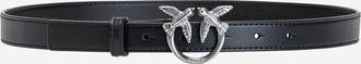 Pinko Womens Love Berry Leather Belt Black