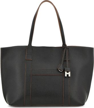 Hogan Script Shopping Bag - Dames - Shoppers - Zwart - ONE Size - Leer - Tassen