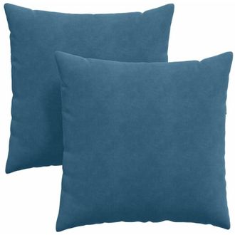 vidaXL Cojines De Sof&aacute; 2 Pcs Azul 80 X 80 Cm Tela De Pana Vidaxl
