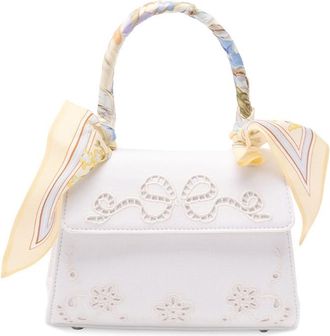 Self Portrait Linen Floral Mini Bag