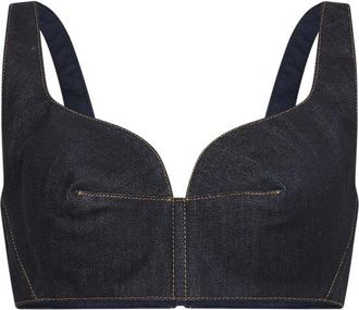 Givenchy Denim Katoenen Bra Top - Dames - Tops zonder mouwen - Blauw - XS - Katoen - Tops