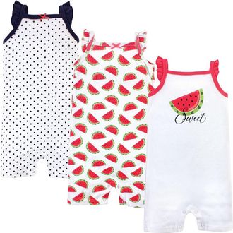 Hudson Baby Essential Cotton Rompers in Watermelon at Nordstrom, Size 12-18M