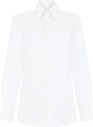 Maison Margiela Long-sleeve Shirt - Dames - Overhemden - Wit - XS - Katoen - Overhemden