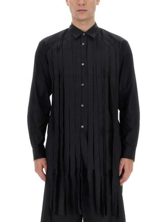 Comme Des Gar&ccedil;ons Black Regular Fringed Shirt