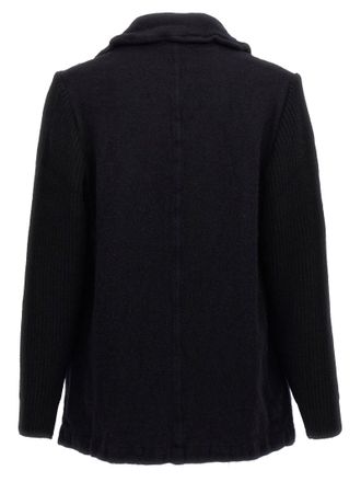 Comme Des Gar&ccedil;ons Mens Blue Wool Coat Clothing