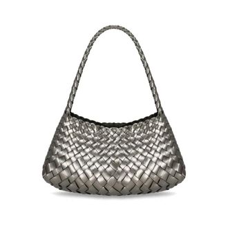 Dragon Diffusion Silver Metallic Woven Mini Shoulder Bag