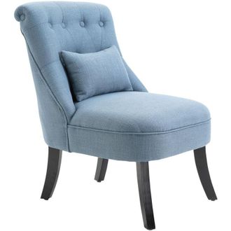 HOMCOM Poltrona dArredo Imbottita con Cuscino 52.5x69x77 cm Blu - Homcom