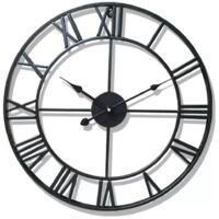 OEM Reloj De Pared Met&aacute;lico Retro Con N&uacute;meros Romanos, Silencioso Y Preciso, Para El Sal&oacute;n, Varios Estilos De Relojes De Pared, Negro