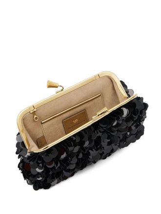 Anya Hindmarch Maud clutch bag - women - Silk/Viscose - One Size - Black