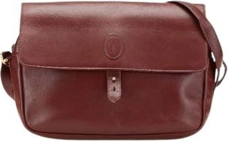 Cartier Pre-owned Cross Body Bags, female, Red, Size: ONE SIZE Pre-owned Vintage Leather Shoulder Bag