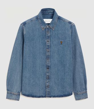 Ami Chemise Contrasted Ami De Coeur Bleu Used