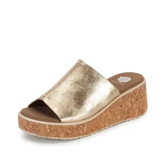 Yellow Box Womens Vienna Cork Wedge Sandal In Platino