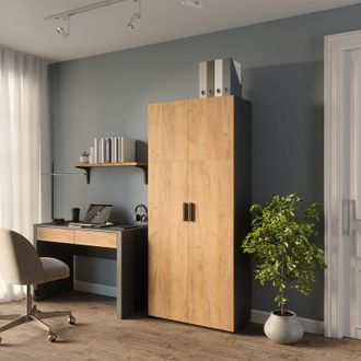 Vicco Estanter&iacute;a Para Carpetas Frank, Antracita/roble Dorado, 80 X 183.8 Cm, Vicco