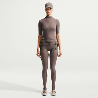 Nike Womens SKIMS Weightless High-Waisted V-Panel Leggings in Brown | IR5066-241