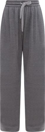 Brunello Cucinelli Comfort cotton and silk wide pantss