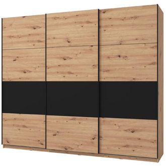 Dmora Guardaroba Grande Miggiano, Armadio Camera da Letto Appendiabiti, 6 Ripiani, Apertura Scorrevole, 262.5x224h cm Marrone Rovere Nodi