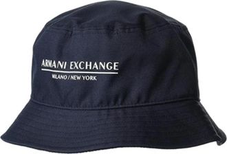 A|X Armani Exchange Bucket Hat Milano/New York - Heren - Hoeden - Blauw - ONE Size - Accessoires