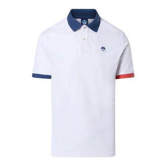 North Sails Polo Shirts, male, White, Size: 2XL Cotton Polo Shirt with Front Logo