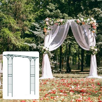 Costway Costway - P&eacute;rgola Met&aacute;lica De Jard&iacute;n, Arco De Rosas Trepadoras, Arco De Metal Para Plantas Trepadoras, Enrejado De Arco De Alta Resistencia Para Exter