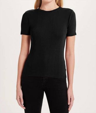 Goldie London Rib Short Sleeve Tee In Black