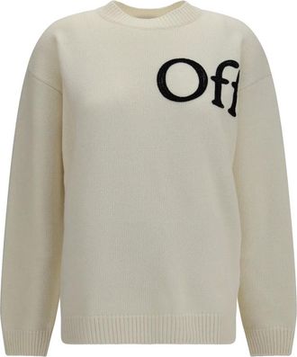 Off-white Bookish Shared Logo Knit Crewneck - Knitwear - Hombre - Beige - S