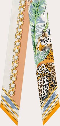 Ferragamo Women Felini print silk mini bandeau Orange