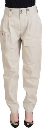 Dolce & Gabbana Womens Casual Cotton Pants - Nude - Size EU 32 (Womens)