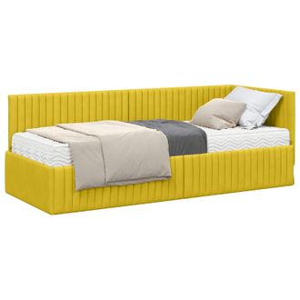 vidaXL Estructura De Cama Esquina Con Colch&oacute;n 2 Pcs Amarillo Vidaxl