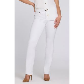 NYDJ Marilyn Straight Leg Jeans in Optic White at Nordstrom, Size 14P