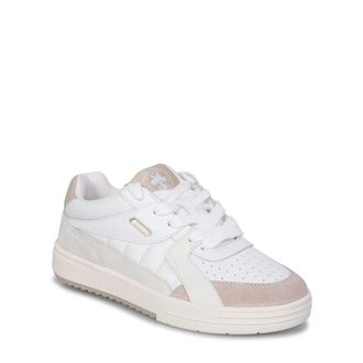 Palm Angels Perforated Calfskin Low-Top Sneaker - White