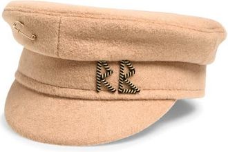 Ruslan Baginskiy Safety Pin Wool Baker Boy Cap in Beige at Nordstrom, Size X-Small