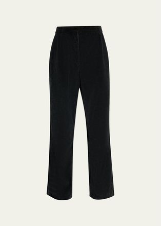 The Row Adler Corduroy Pleated Relaxed-Leg Pants