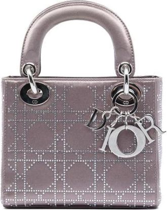 Dior Pre-owned Lady Satchel - Dames - Vintage Handtas - Grijs - ONE Size - Satijn - Vintage