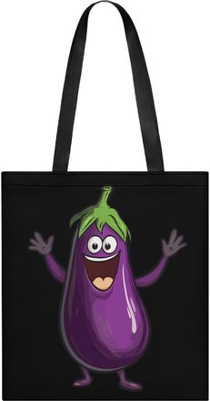 Generic Funny Eggplant Tote Bag for Women Men Shoulder Bags Purses Pouch Handbags