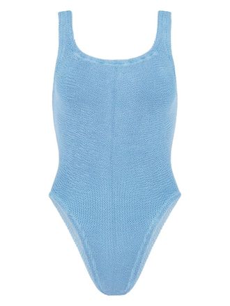 Hunza G Costume intero con scollo quadrato - Blu