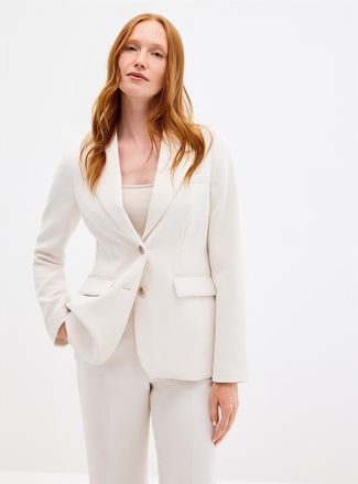 Contemporaine Womens Two-button textured stretch crepe Blazer Jacket