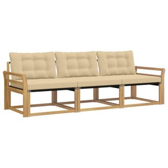 vidaXL Conjunto De Sof&aacute;s De Exterior Con Coj&iacute;n 3 Pcs Y Beige Vidaxl