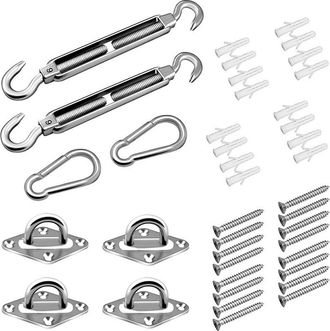 OEM Kit De Herrajes De Acero Inoxidable 304 De 14 Cm Para Velas De Sombra Rectangulares Y Triangulares De Jard&iacute;n, Accesorios